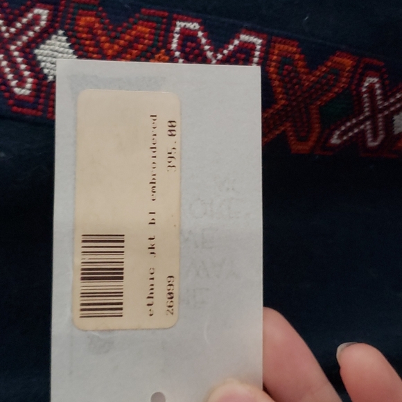 Ethnic embroidered handmade jacket Indigo free size - Picture 2 of 6